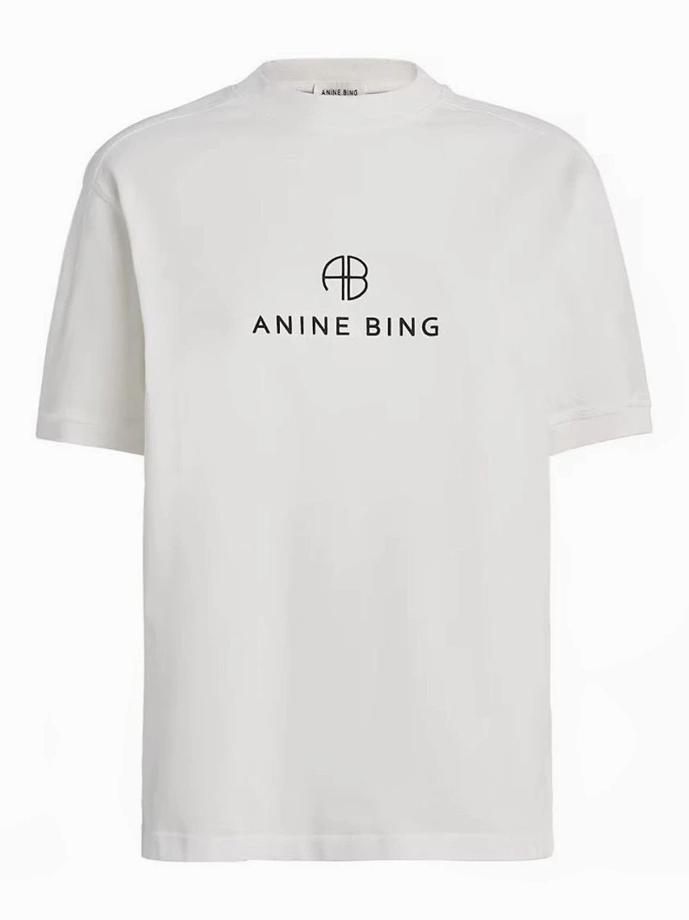 Anine Bing Jaylin Logo Cotton Tee White